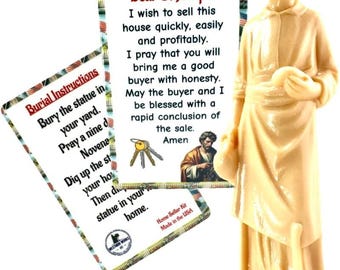 St Joseph Statue for Selling House, Prayer Card, Made in USA