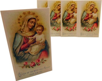 May Crowning Holy Card Set Prayer on Back Miraculous Mary Madonna, Pack of 10
