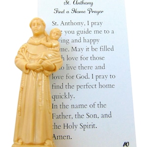 Saint Anthony Home Finder Kit Saint Statue & Prayer for Buying a House