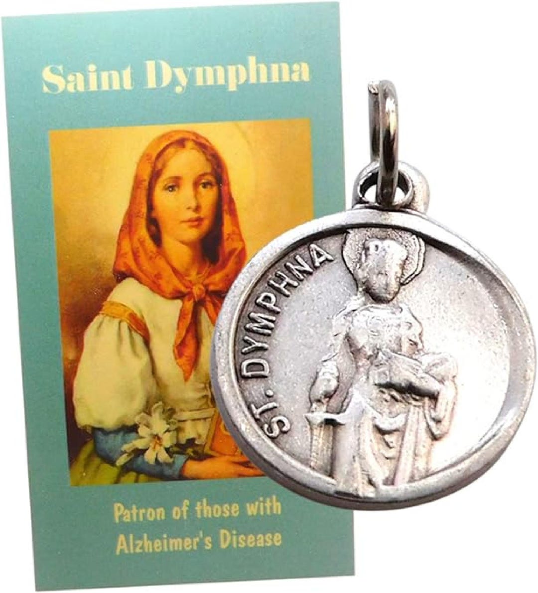 Westmon Works St Dymphna Medal and Holy Card Set With Saint Prayer and ...