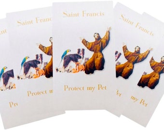 St Francis Holy Card Bulk Pack Prayer to Catholic Patron Saint of Animals, Set of 10