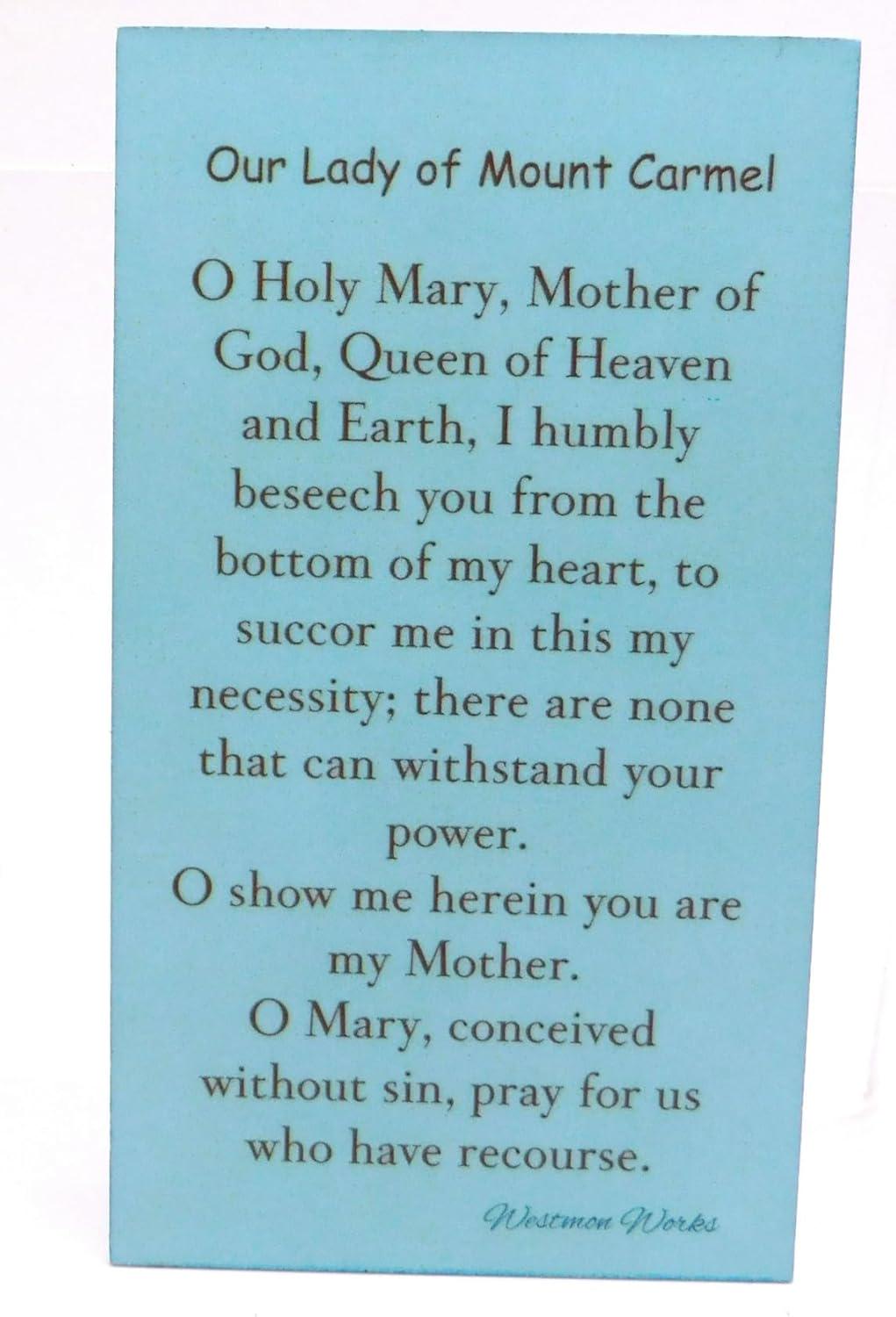 Westmon Works Our Lady of Mount Carmel Holy Card Set Catholic Prayer ...