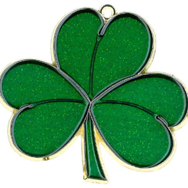 Shamrock Clover Irish Christmas Ornament Decoration, 3 7/8 Inch