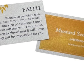 Mustard Seed Faith Holy Card, Matthew 17:20, Set of 10