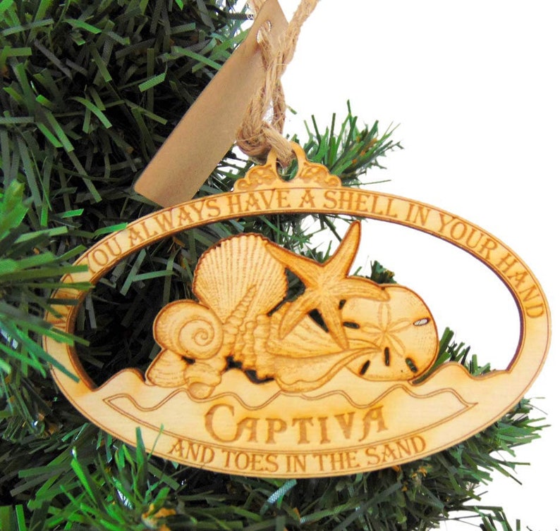 Captiva Island Ornament Wooden Florida Souvenir Christmas Tree Etsy