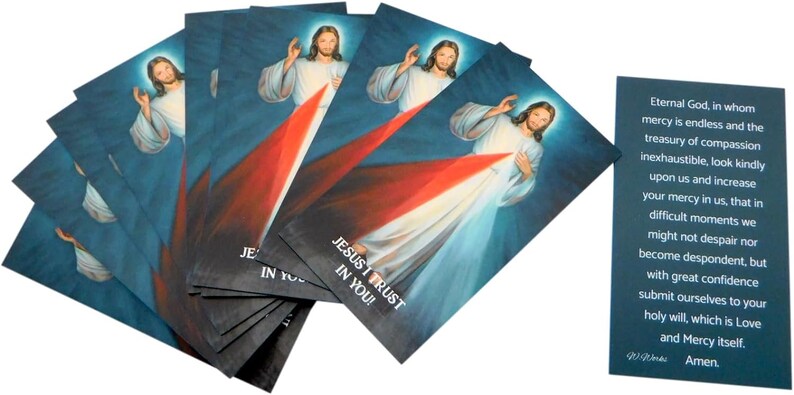 Divine Mercy Holy Card Set of 10, Wallet Sized Prayer Cards - Etsy