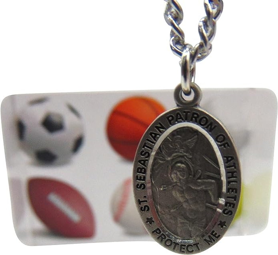 St Sebastian Medal All Sports Saint Set With Pewter Medallion Pendant ...