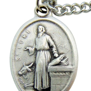 St Luke Medal 3/4&quot; Pendant w/ 24&quot; Endless Chain