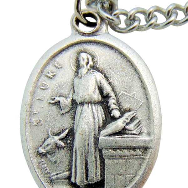 St Luke Medal 3/4" Pendant w/ 24" Endless Chain