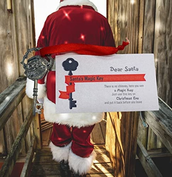 WestmonWorks Santa Key for No Chimney Houses Magic Skeleton Keys with Santa's Face Gift Set, 2 Long