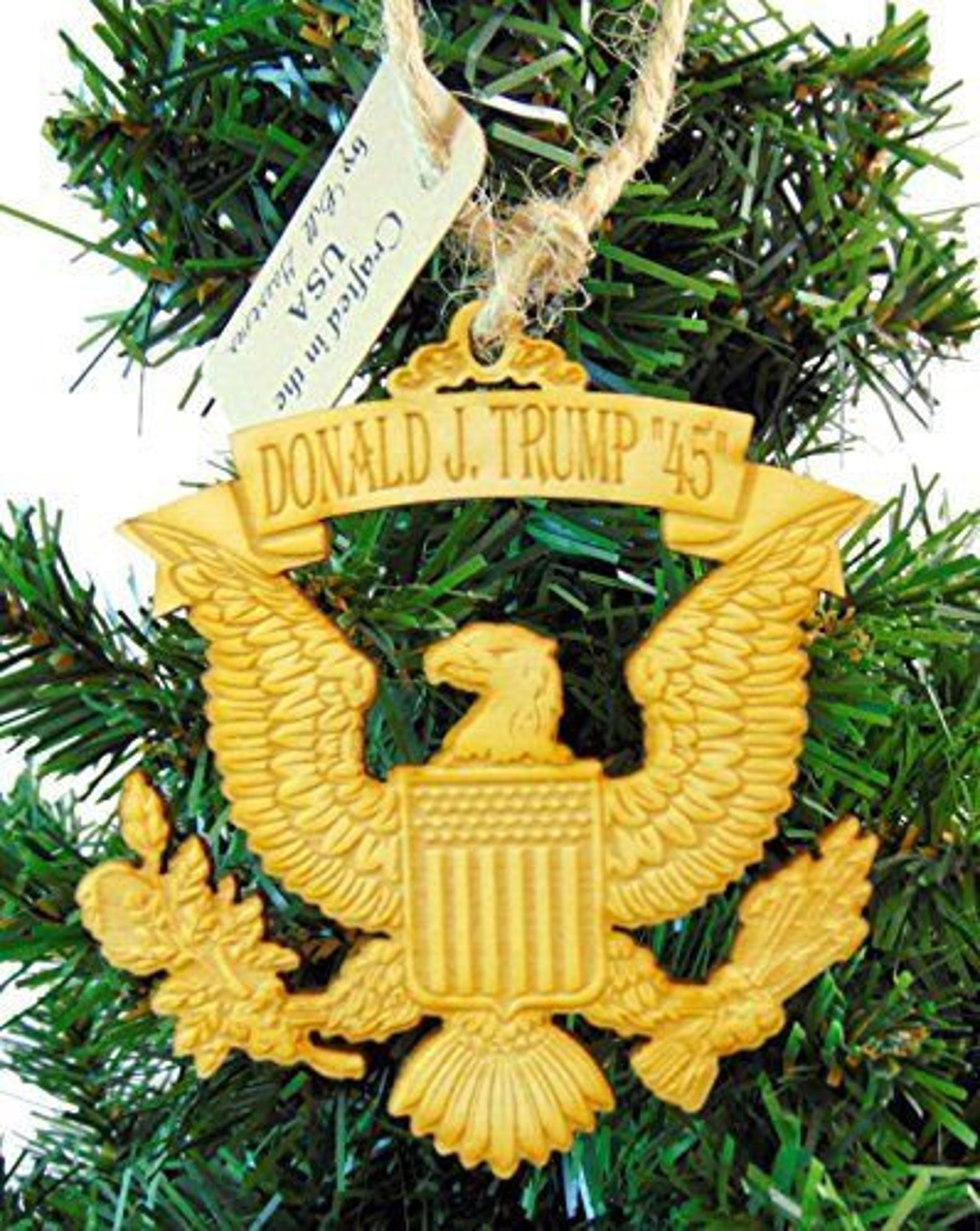 Donald Trump Christmas Ornament Wooden Tree Decoration 45th President