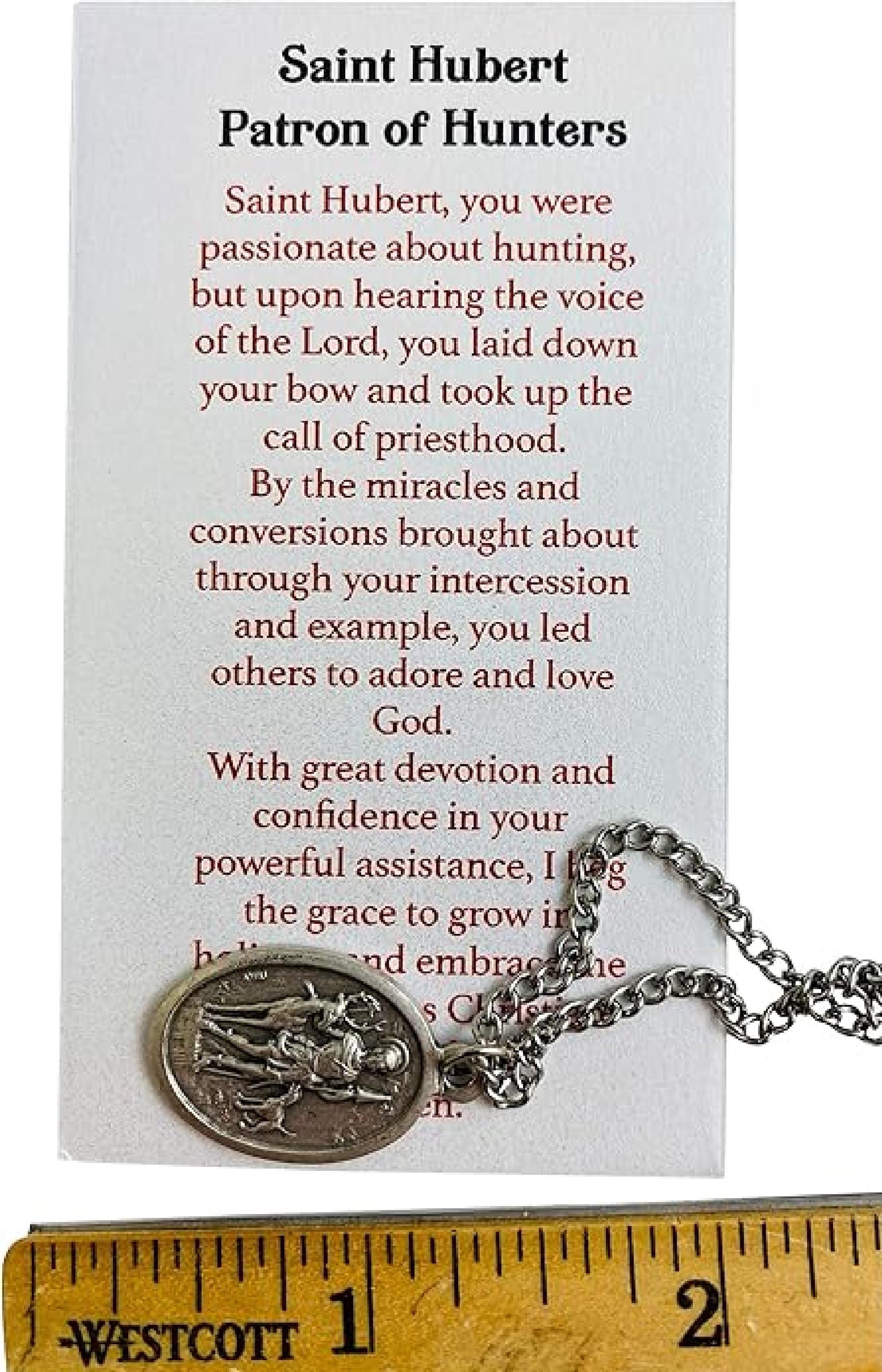 St Hubert Patron Saint of Hunters Set Medal With Stainless Steel Chain ...