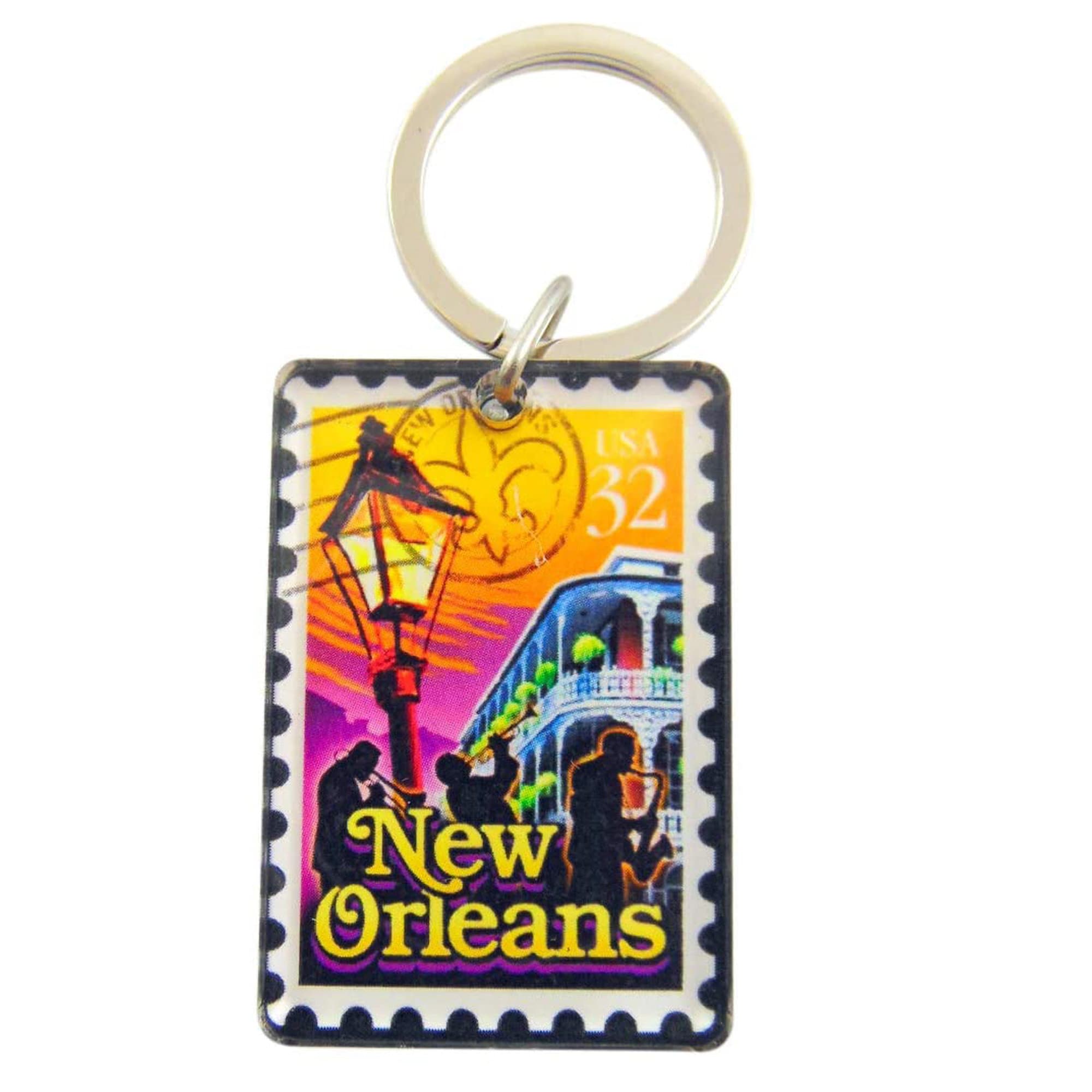 Leather La State Seal Key Ring & Gifts for Him in New Orleans, La