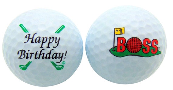 Joyeux Anniversaire 1 Boss Golf Boules Cadeau Coffret Deux Etsy