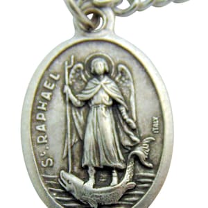 St Raphael Medal 3/4&quot; Pendant w/ 24&quot; Endless Chain