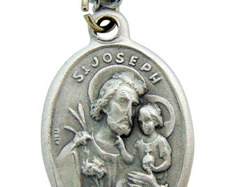 St Joseph Medal 3/4" Pendant w/ 24" Endless Chain