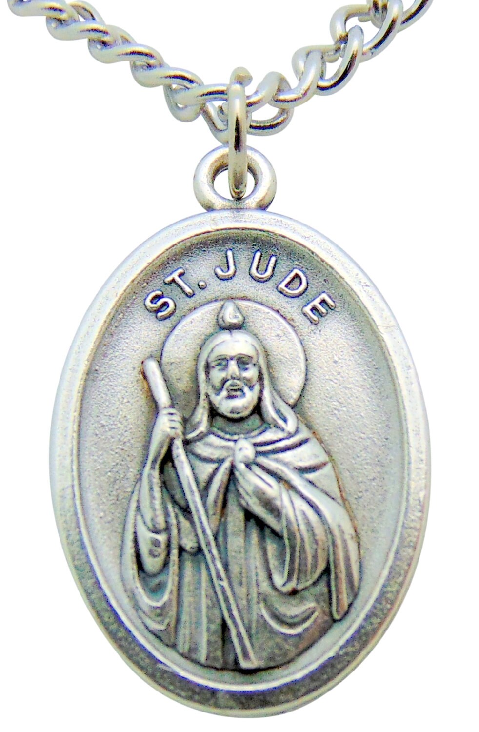 St Jude Medal 3/4" Pendant W/ 24" Stainless Steel Chain - Etsy
