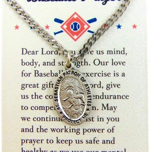 St Sebastian Pewter Medal Saint Gift Set with Baseball Prayer Card Boxed