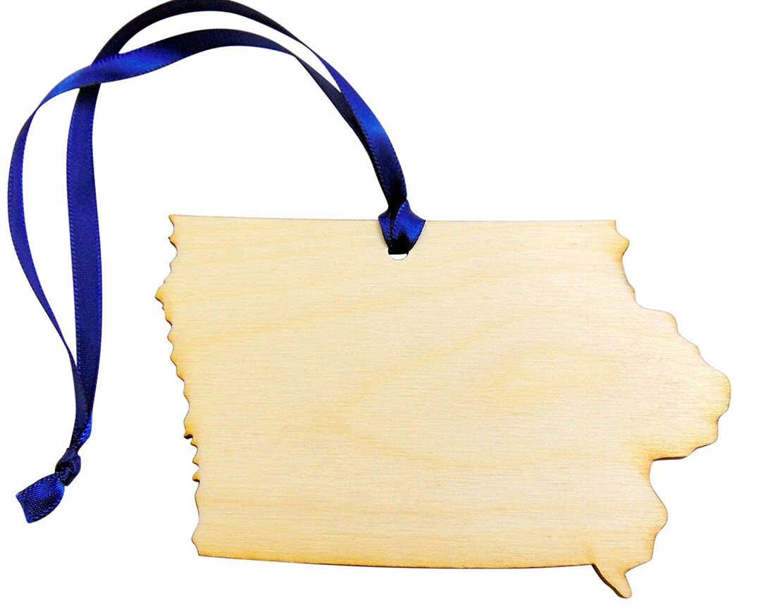Iowa Christmas Ornament Wooden State Gift Handmade in the USA - Etsy