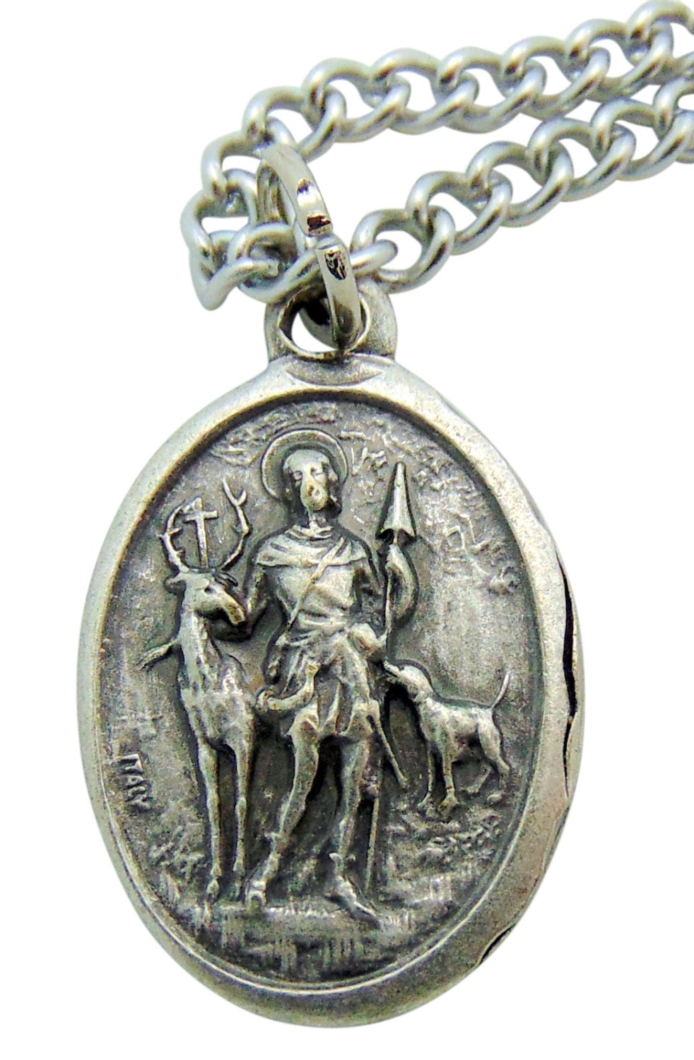 **「聖ユベルト（聖ヒューバート）」**のメダイ 聖ユベルト（聖ヒューバート）」**のメダイ St Hubert Medal 3/4