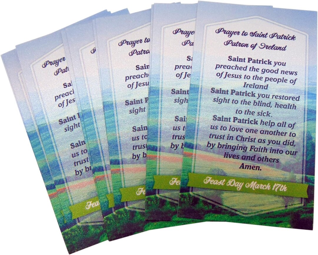 St Patrick Holy Card Bulk Pack With Prayer Patron Saint of Ireland Made ...