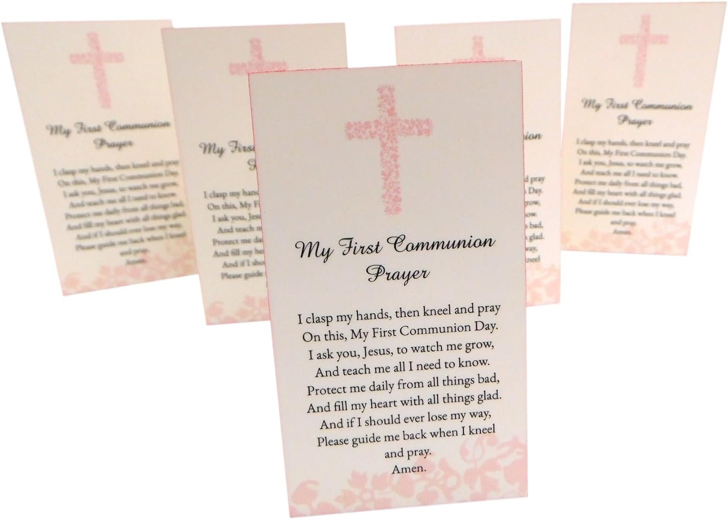 Girls First Communion Prayer Card Bundle, Pink Cross, Set of 10 - Etsy