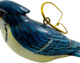 Blue Jay Ornament Realistic Christmas Tree Decoration Polyresin, 4 Inches