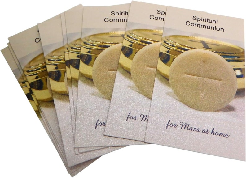 Spiritual Communion Holy Card Catholic Mass Prayer Bulk Pack Bundle for ...