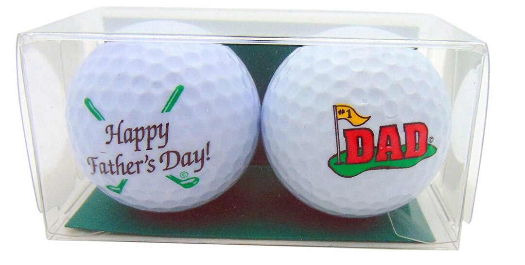 Fathers Day Golf Ball Gift Pack Set of 2 Different Balls for 1 Dad