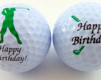 Happy Birthday Golf Ball Set with Two Different Balls in a Display Pack
