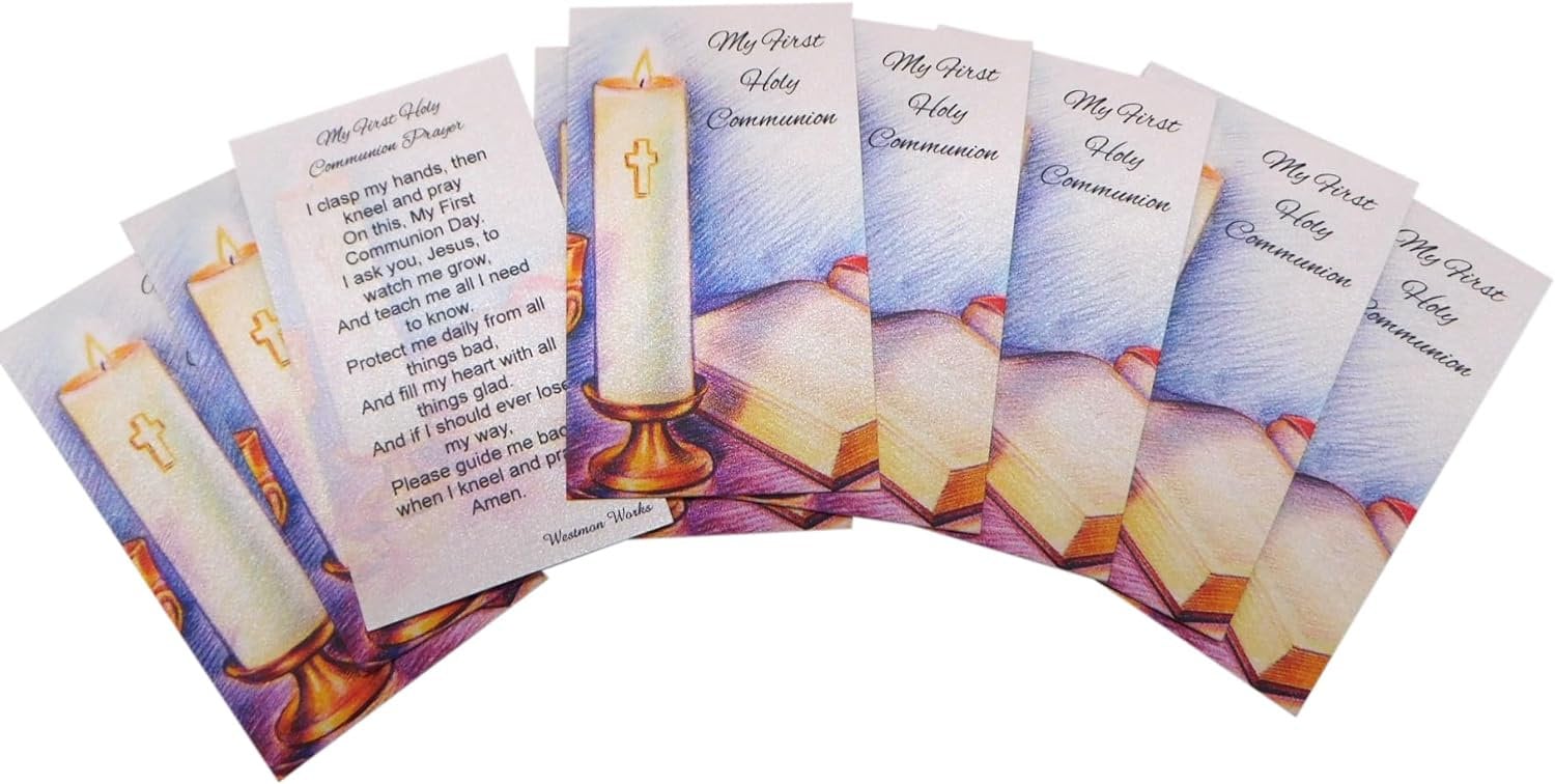 First Communion Holy Card Bulk Pack, Student Prayer Cards, Set of 10 - Etsy