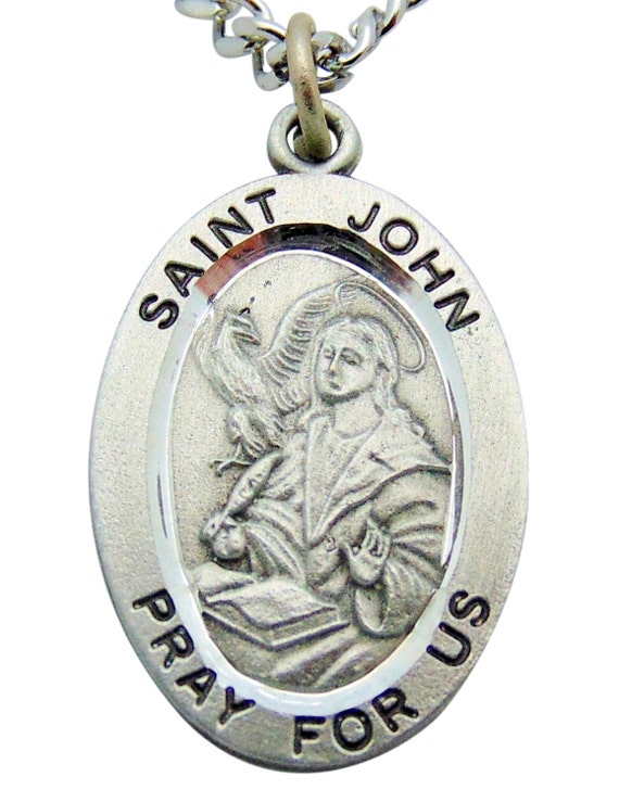 Pewter Medal and Stainless Steel Chain Chain /& Prayer Card St George Medal