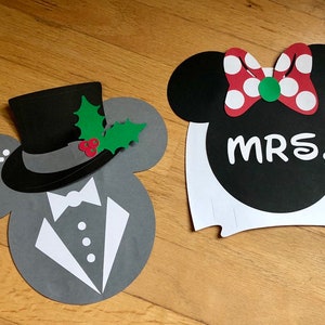 Bride and Groom Christmas/Holiday Mickey Magnets