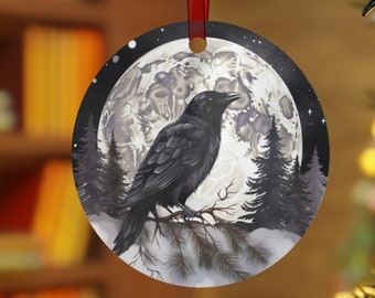 Raven Yule Tree Ornament, Winter Solstice Decor, Witch Gift