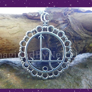 Sigil of Lilith, Pendant, Goddess Lilith, Seal of Lilith, Witch Necklace, Pagan, Witchy Jewelry, Saturn Jewelry, Witch Pendant, Amulet