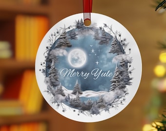 Merry Yule Tree Ornament, Winter Solstice Decor