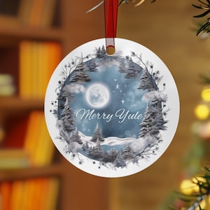 Merry Yule Tree Ornament, Solstice Decor, Yule Decor, Stocking Stuffer, Witch Gift, Pagan Gift, Yule Gift, Yule Tree Decor
