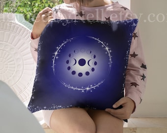 Moon Phase Pillow, Hecate Triple Moon, Witchy Gothic Decor