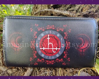 Witch Wallet, Sigil of Lilith, Triple Moon Wallet, Gothic Wallet, Witch Purse, Witch Fashion, Pagan Wallet, Witchy Accessory, Vegan L
