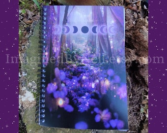 Purple Magic Forest Journal, Moon Phases, Dream Book