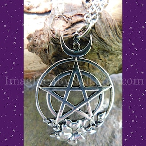 Eclectic Witch Pendant, Witch Jewelry, Pentacle Pendant, Witch Necklace, Pagan, Gothic Jewelry, Moon Jewelry, Witchcraft, Metaphysical