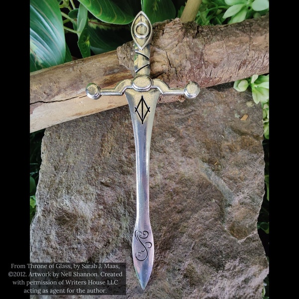 King Gavin's Sword, Damaris Sword Hair Stick, Throne of Glass Inspired, Dagger Hair Stick, Witch Athame, Fantasy Gift, Cosplay Sword