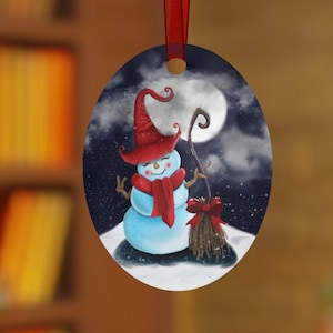 Snow Witch Yule Ornament, Tree Ornaments, Witch Ornament, Solstice Decor, Witch Decor, Witch Christmas, Stocking Stuffer, Holiday Ornament