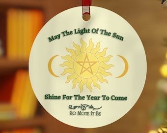 Winter Solstice Ornament, Pagan Yule Blessing, Celtic Norse Decor