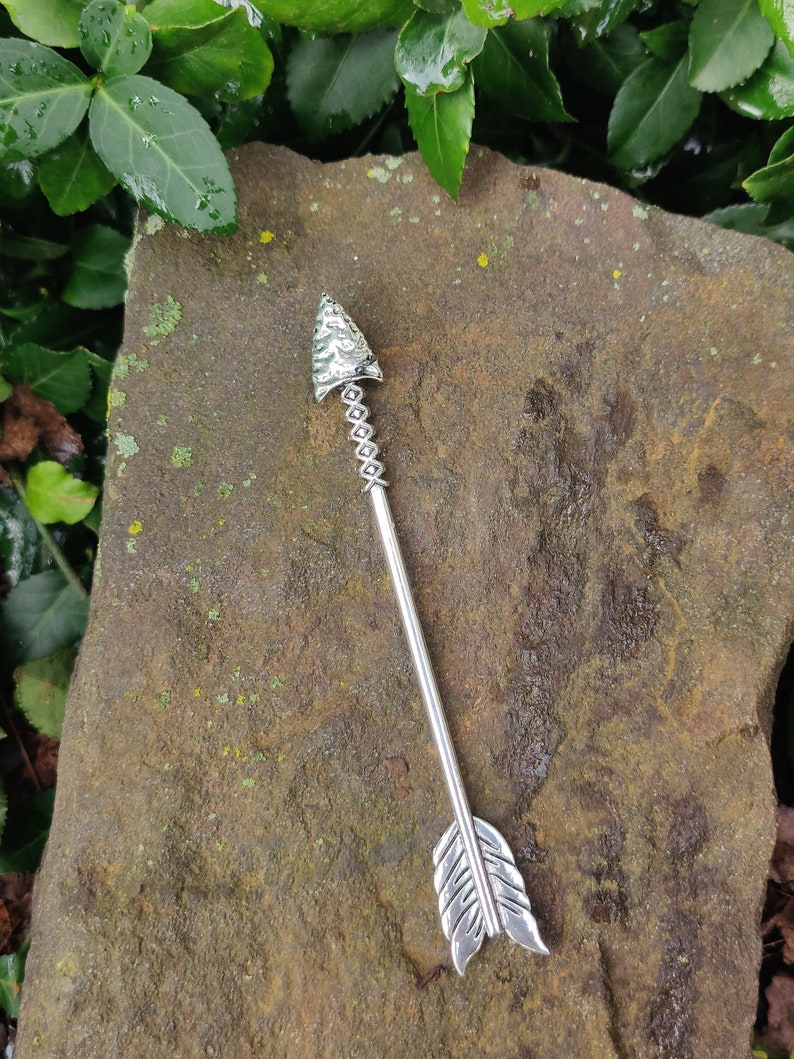 Arrow Hair Stick, Viking Celtic Hair Pin, Witchy Pagan Accessory image 1