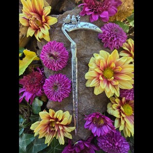 The Brigid, Scythe Hair Stick, Witch Athame, Witch Hair Stick, Sword Hair Stick, Gothic Hair Stick, Moon Hair Stick, Celtic hair accessory