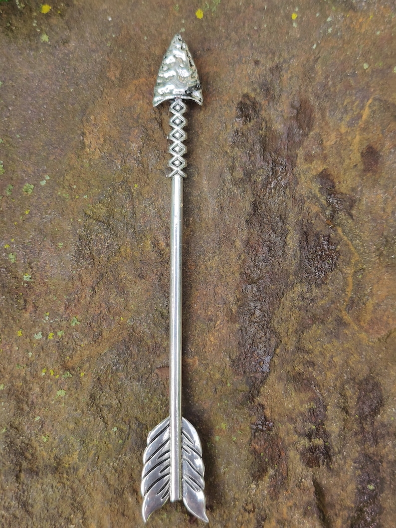 Arrow Hair Stick, Viking Celtic Hair Pin, Witchy Pagan Accessory image 2