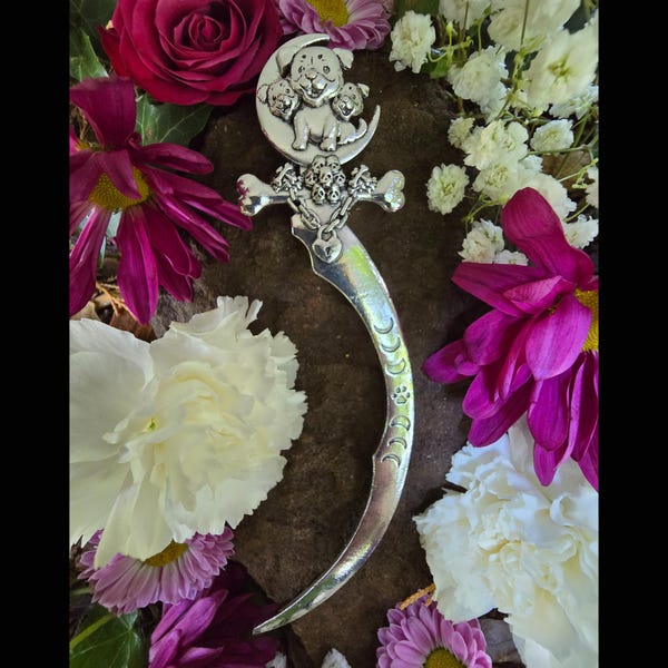 The Cerberus Hair Dagger, Sword Hair Stick, Hair Dagger, Witch Hair Stick, Triple Moon, Witchy Hair Accessory, Witch Gift