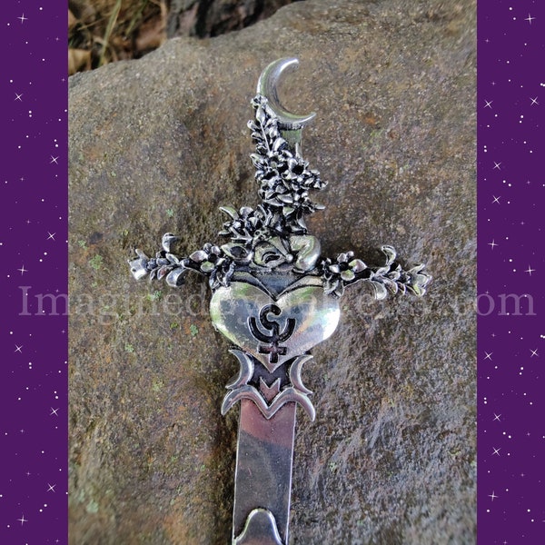 Persephone Dagger Hair Stick, Pomegranate Witch Athame, Pagan Hair Accessory