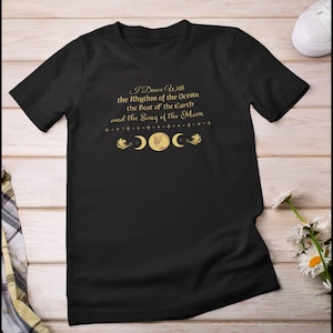 Witch Graphic Tshirt, Witchy Tee, Unique Gift, For Witches, Triple Moon Goddess, Moon Gift, Gothic Fashion, Pagan Tee, Gothic Tshirt